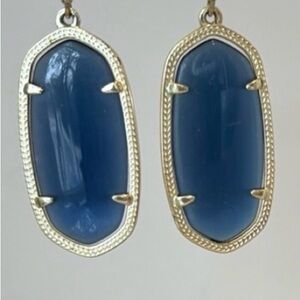 Kendra Scott Elle Gold Drop Earrings with Blue Glass
